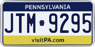 PA license plate JTM9295