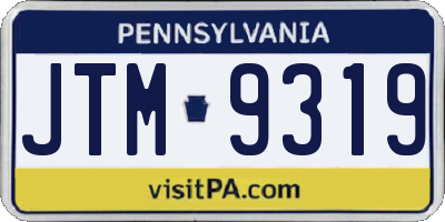 PA license plate JTM9319