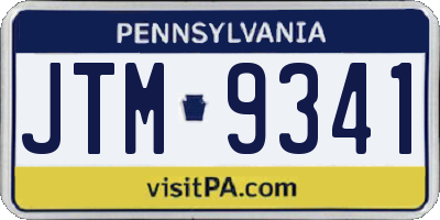 PA license plate JTM9341