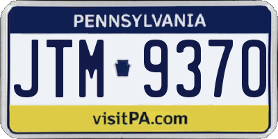 PA license plate JTM9370