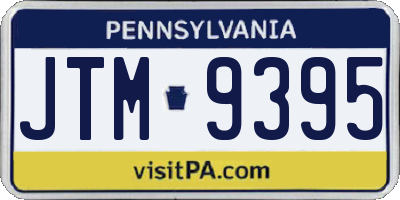 PA license plate JTM9395