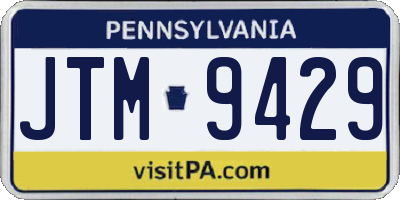 PA license plate JTM9429