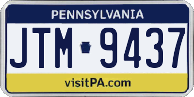 PA license plate JTM9437