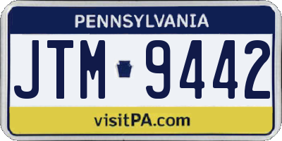 PA license plate JTM9442