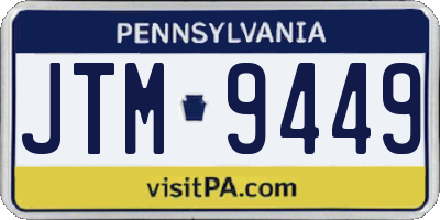 PA license plate JTM9449