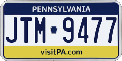 PA license plate JTM9477