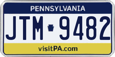 PA license plate JTM9482