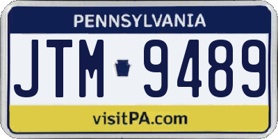 PA license plate JTM9489