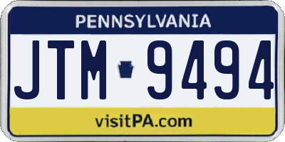 PA license plate JTM9494