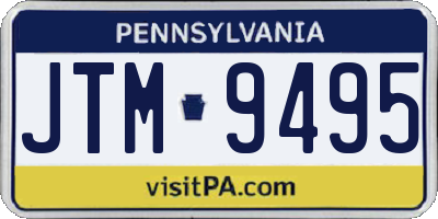 PA license plate JTM9495