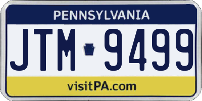 PA license plate JTM9499