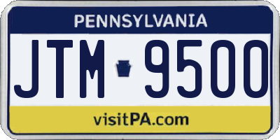 PA license plate JTM9500