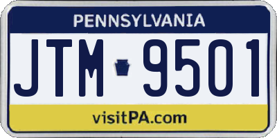 PA license plate JTM9501