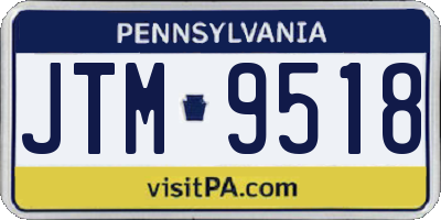 PA license plate JTM9518