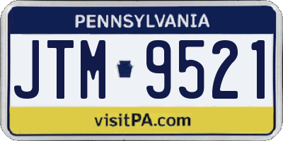 PA license plate JTM9521