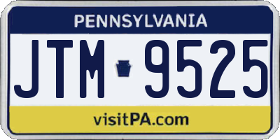 PA license plate JTM9525