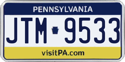 PA license plate JTM9533