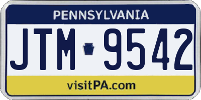 PA license plate JTM9542