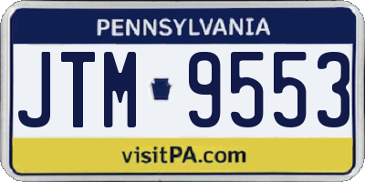 PA license plate JTM9553