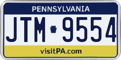 PA license plate JTM9554