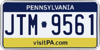 PA license plate JTM9561