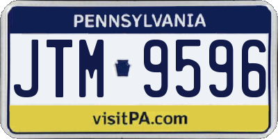 PA license plate JTM9596