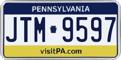 PA license plate JTM9597