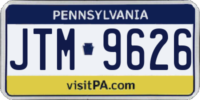 PA license plate JTM9626