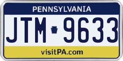 PA license plate JTM9633