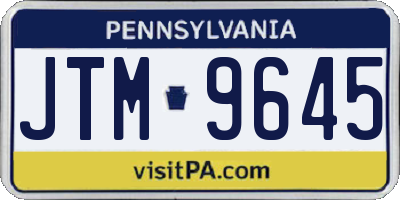PA license plate JTM9645