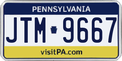 PA license plate JTM9667