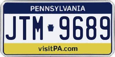 PA license plate JTM9689