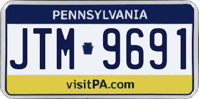 PA license plate JTM9691