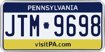 PA license plate JTM9698