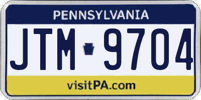 PA license plate JTM9704