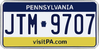 PA license plate JTM9707