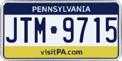 PA license plate JTM9715