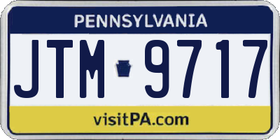 PA license plate JTM9717