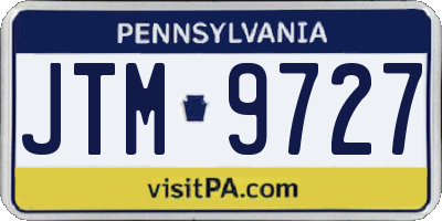 PA license plate JTM9727