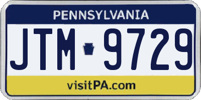 PA license plate JTM9729