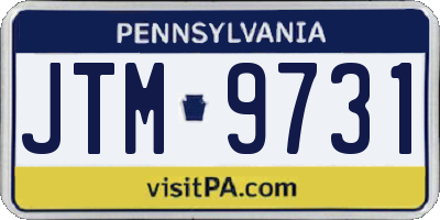 PA license plate JTM9731