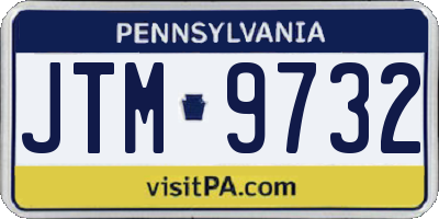 PA license plate JTM9732
