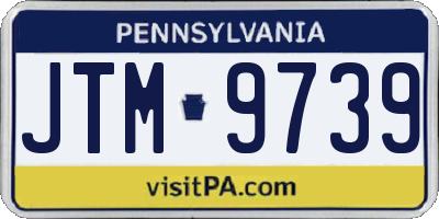 PA license plate JTM9739