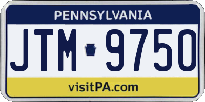 PA license plate JTM9750