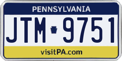 PA license plate JTM9751
