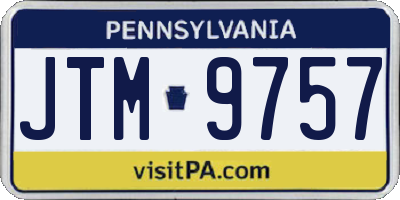 PA license plate JTM9757