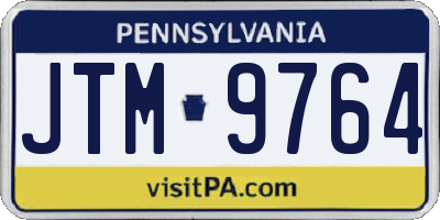 PA license plate JTM9764
