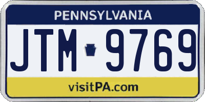 PA license plate JTM9769