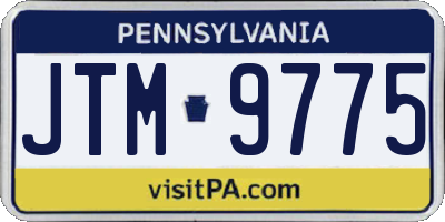 PA license plate JTM9775