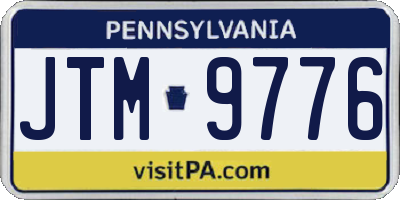 PA license plate JTM9776
